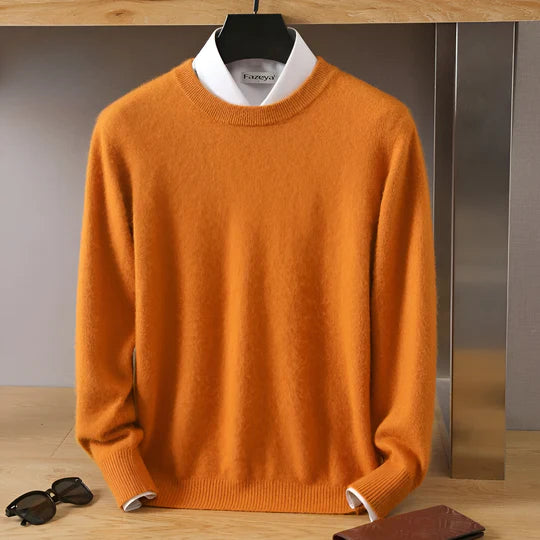 Men’s Crewneck Knit Sweater with Ribbed Trim