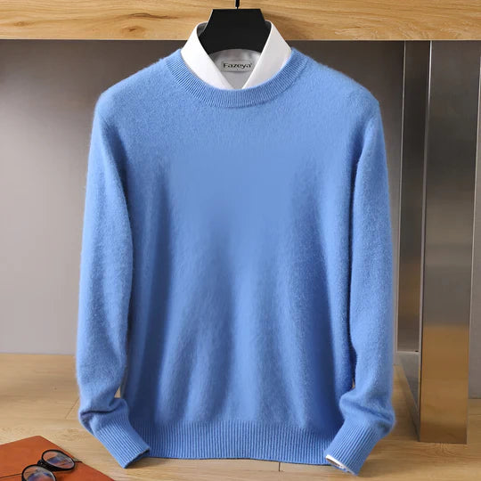Men’s Crewneck Knit Sweater with Ribbed Trim