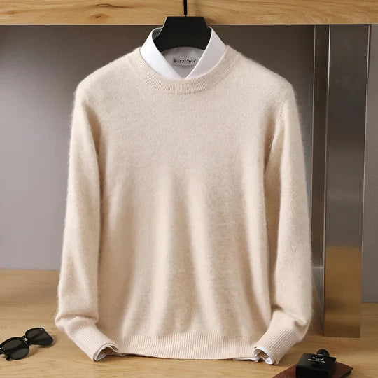 Men’s Crewneck Knit Sweater with Ribbed Trim