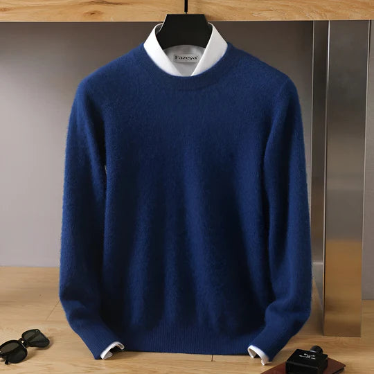 Men’s Crewneck Knit Sweater with Ribbed Trim