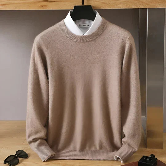 Men’s Crewneck Knit Sweater with Ribbed Trim