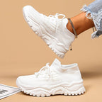 Women's Chunky Lace-Up Sneakers with Platform Sole