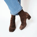 Women's Suede-Look Ankle Boots with Block Heel